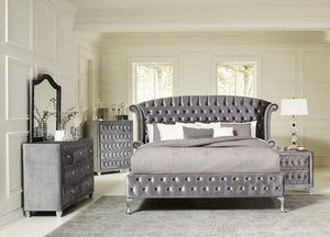 Sven & Son Premium Grey Tufted 5pc Furniture Complete Set