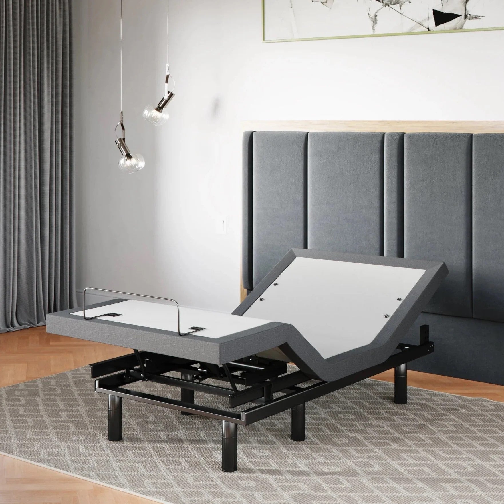MMGH Metal Bed Frame – Twin, Full, Queen, King, Cal King – Adjustable Headboard Brackets